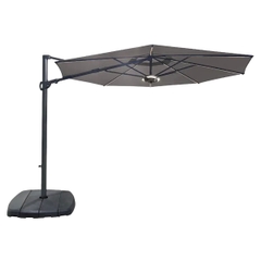 Kettler 3.3M Free Arm Parasol With Dual Tilt With LED lights And Wireless Speaker Taupe