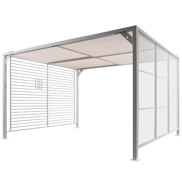 Kettler Panalsol Deluxe Aluminium Pergola (with LED Solar Lights) 3 x 3.5m White