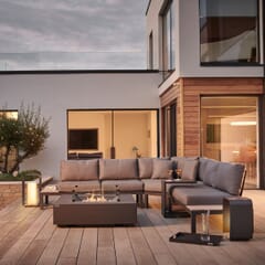 Kettler Elba Low Lounge with Large Corner Sofa Set with Kalos Universal Firepit Table (2021)
