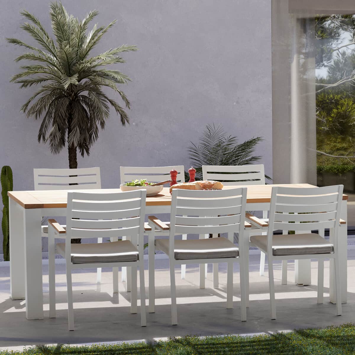 Kettler elba White 6 Seat Dining Set (KELBAWSET1) Garden Furniture