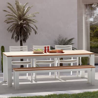 Kettler elba White Bench and Chair Dining Set