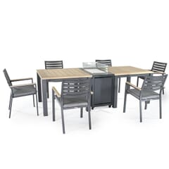 Kettler elba Grey 6 Seat Dining Set with Fire Pit Station