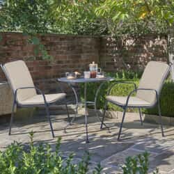 Kettler Savita 2 Seat Garden Furniture Bistro Set with Stone Cushions