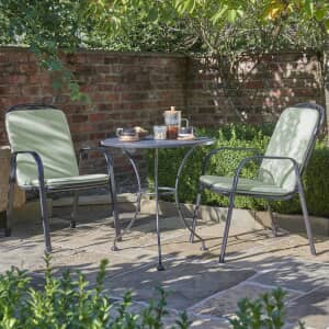 Kettler Savita 2 Seat Garden Furniture Bistro Set with Sage Cushions
