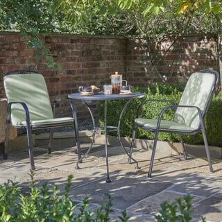 Kettler Savita 2 Seat Garden Furniture Bistro Set with Sage Cushions