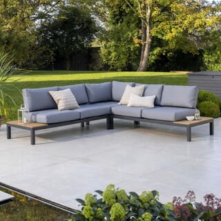 Kettler Elba Signature Low Corner Sofa Set Whitewash Teak