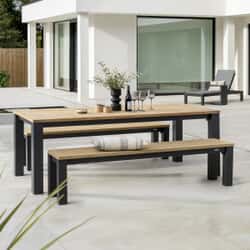 Kettler elba Signature 6 Seat Rectangular Bench Dining Set Teak/Anthracite New for 2025