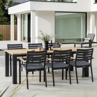Kettler elba Signature 6 Seat Rectangular Dining Set Rich Teak