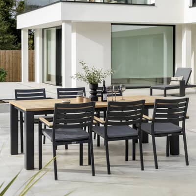 Kettler elba Signature 6 Seat Rectangular Dining Set Rich Teak