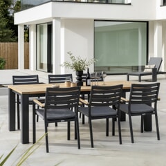 Kettler elba Signature 6 Seat Rectangular Dining Set Rich Teak