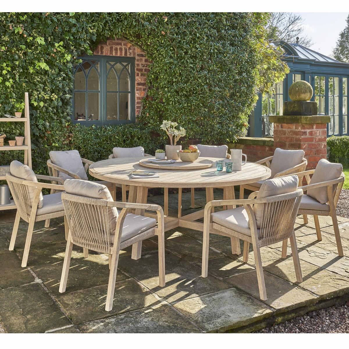 Kettler Cora 8 Seat Dining Set Rope with Lazy Susan KETCOR8SEATSETLS Garden Furniture World