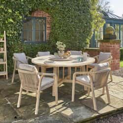 Kettler Cora Rope 6 Seat Dining Set with Lazy Susan