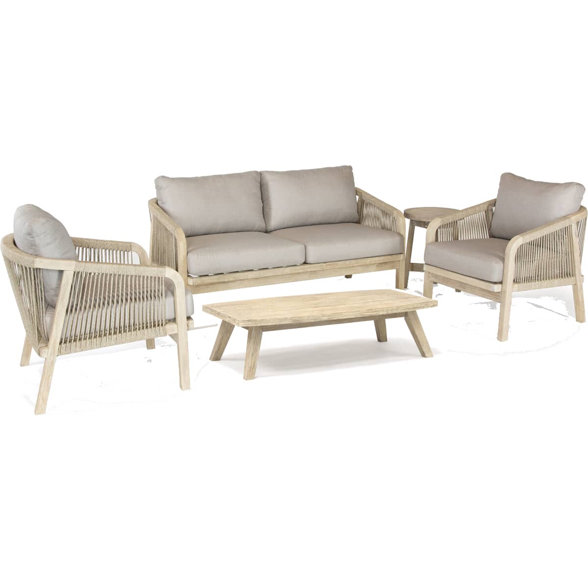 Kettler Cora Rope - 2 Seat Lounge Set with Rectangular Coffee Table