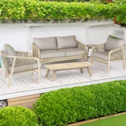 Kettler Cora Rope 2 Seat Lounge Set with Rectangular Coffee Table
