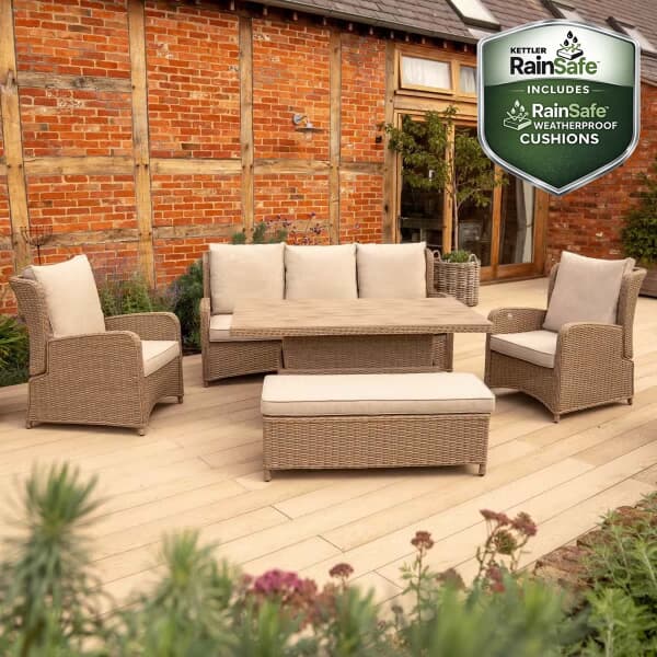 Kettler Derwent 7 Seat Reclining Lounge Set With High/Low 150cm Table