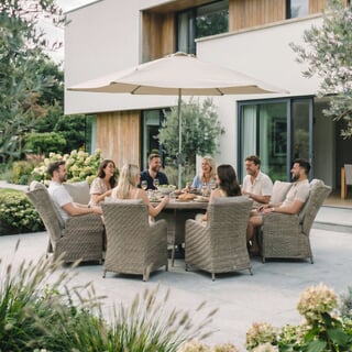 Kettler Derwent 8 Seat Dining Set (Includes 2 x Recliner Chairs)