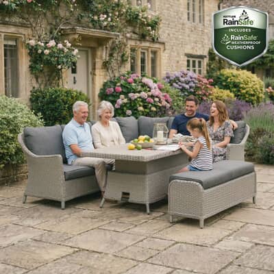 Kettler Foxley Rectangular Corner Set With Adjustable Table