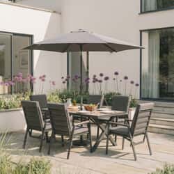 Kettler Tudor 6 Seat Rectangular Dining Set With Reclining Chairs