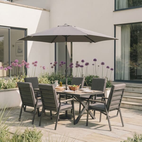 Kettler Tudor 6 Seat Rectangular Dining Set With Reclining Chairs