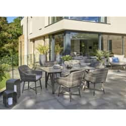Kettler LaMode - 6 Seat Dining Set with Aluminium Wood Effect Dining Table
