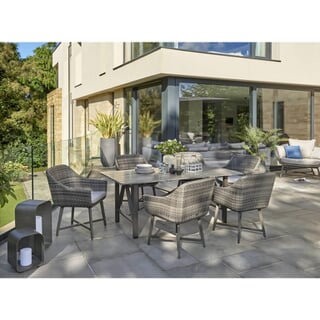 Kettler LaMode - 6 Seat Dining Set with Aluminium Wood Effect Dining Table