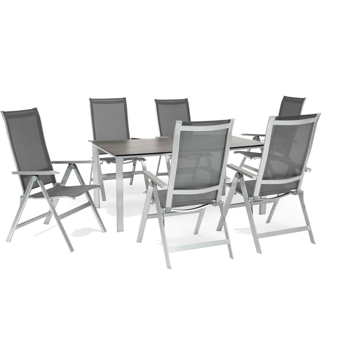 Kettler Milano 6 Seat Recliner Set Grey (KMILSET07) Garden Furniture World