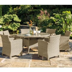 Kettler Palma Dining Set 6 Seater - Oyster/Stone