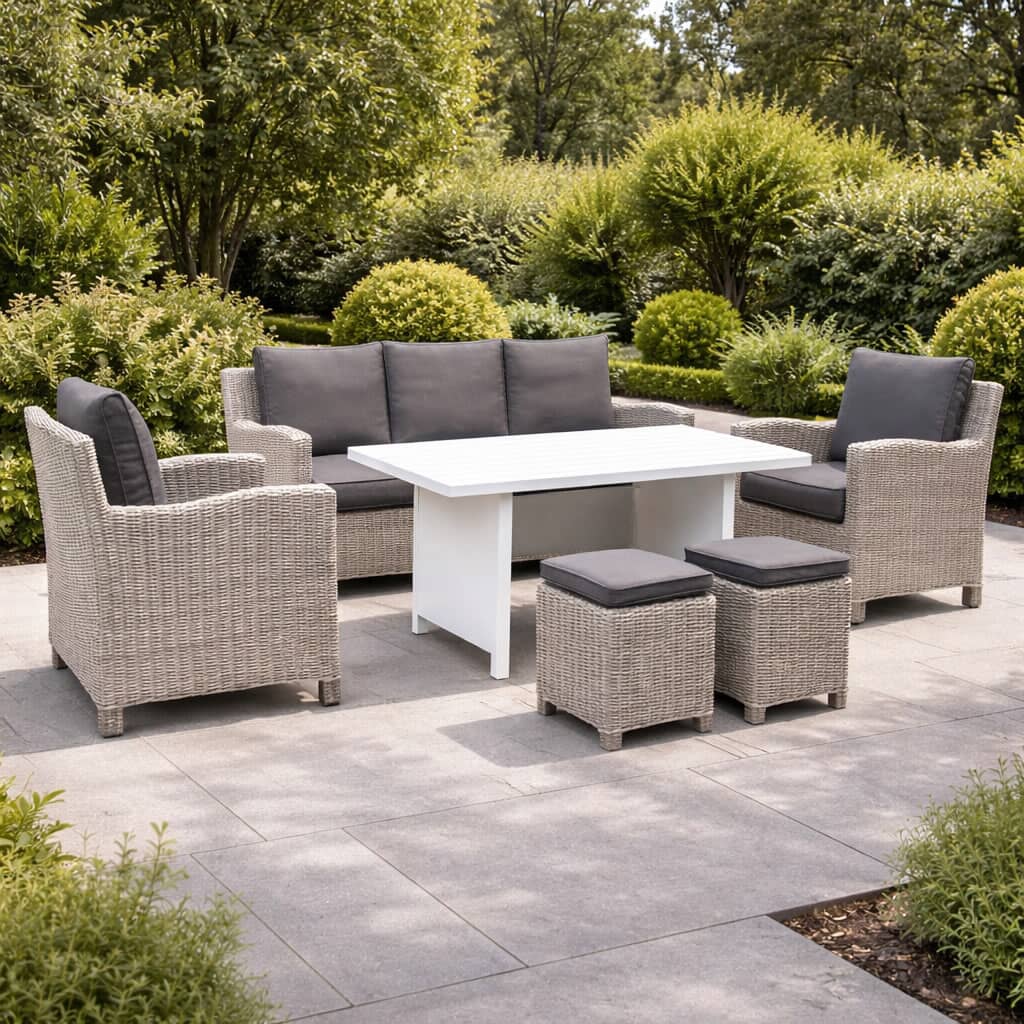 Kettler Palma Sofa Set White Wash NO TABLE KPALCAS03 Garden 