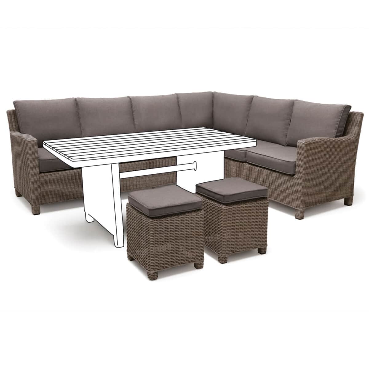 Kettler Palma Corner Set (LH) Rattan (KPALCLRU) Garden Furniture World