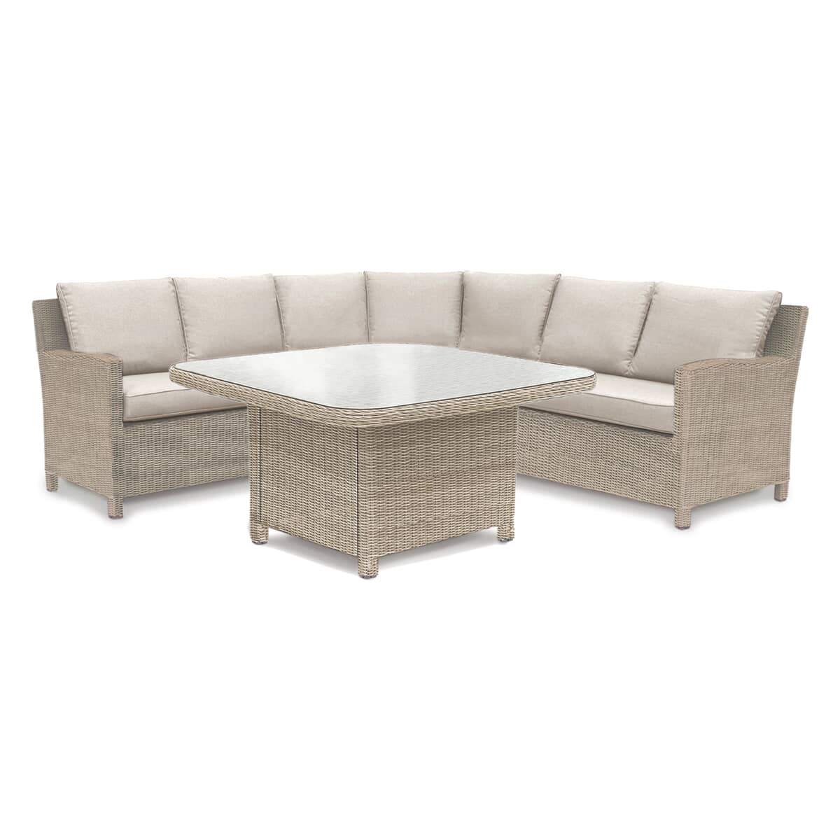 Kettler Palma Grande Casual Dining Corner Set With Glass Top Table 