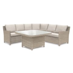 Kettler Palma Grande Casual Dining Corner Set with Glass Top Table Oyster/Stone