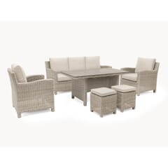 Kettler Palma Casual Dining Sofa Set with Slat Top Table Oyster/Stone
