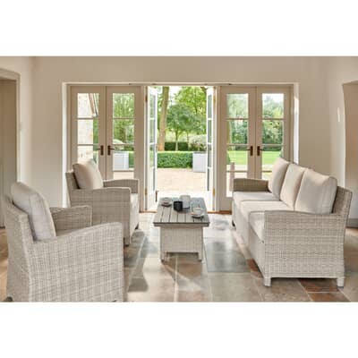 Kettler Palma Casual Dining Sofa Set with Coffee Table Oyster/Stone