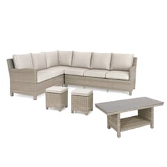 Kettler Palma Casual Dining Corner Set RH with Coffee Table Oyster