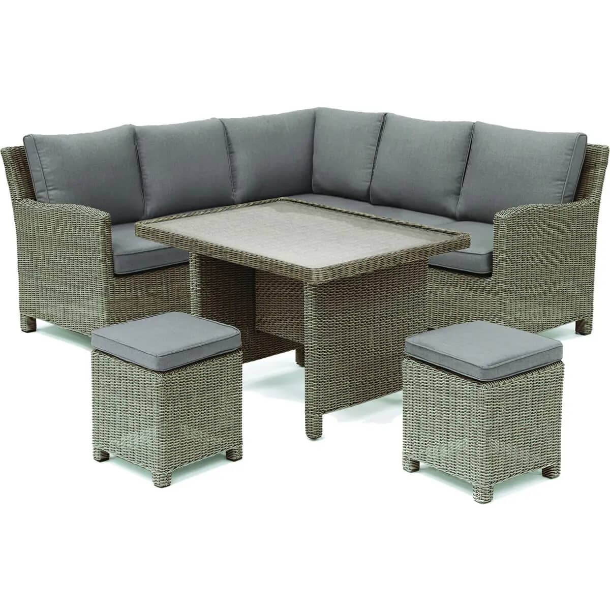 Kettler Palma Signature Mini Corner Sofa Set with Glass Top Table Rattan KPALSIGSET19 Garden Furniture World