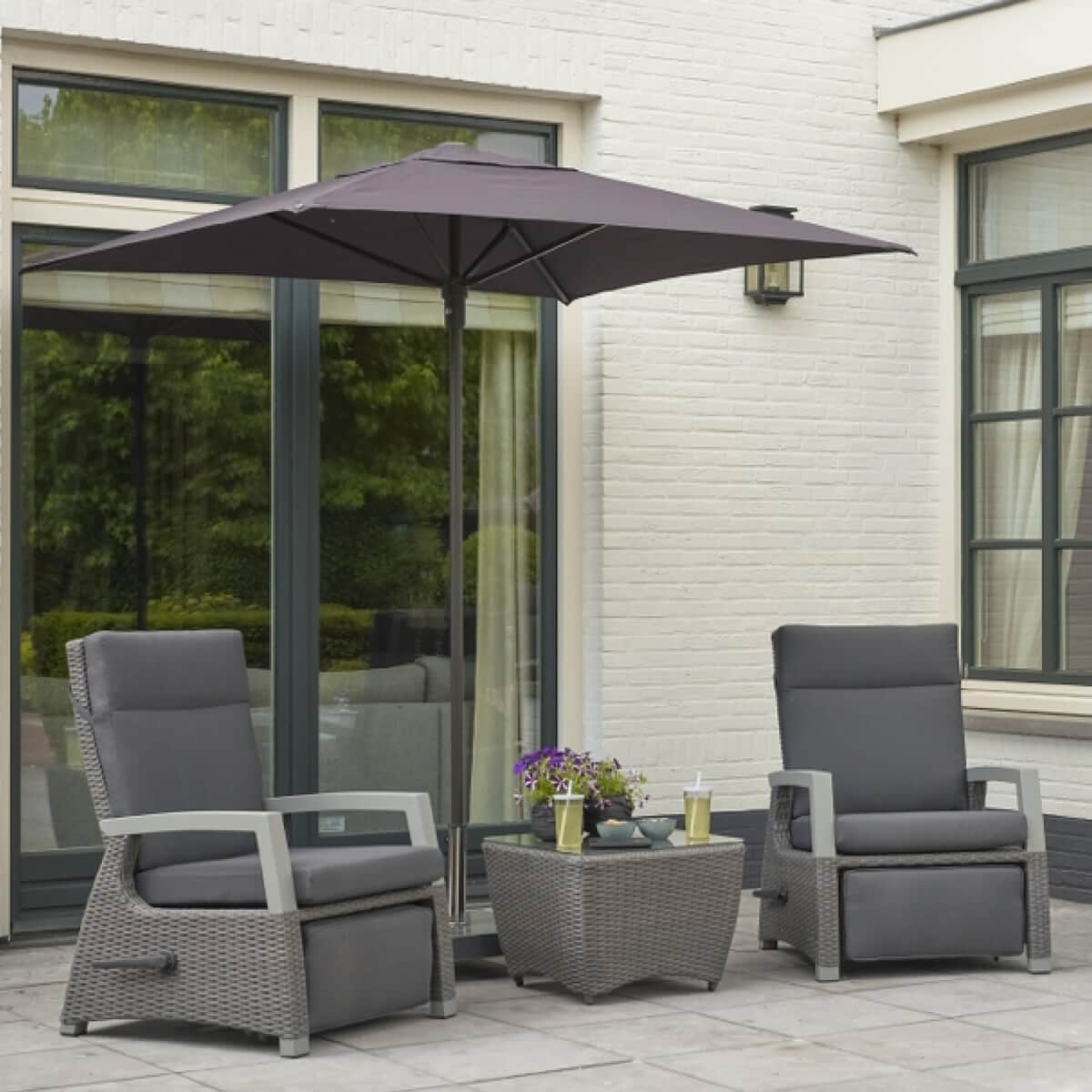 Life Aloha Relax Reclining Bistro Set Yacht Grey/Carbon (LIFEALOSET1