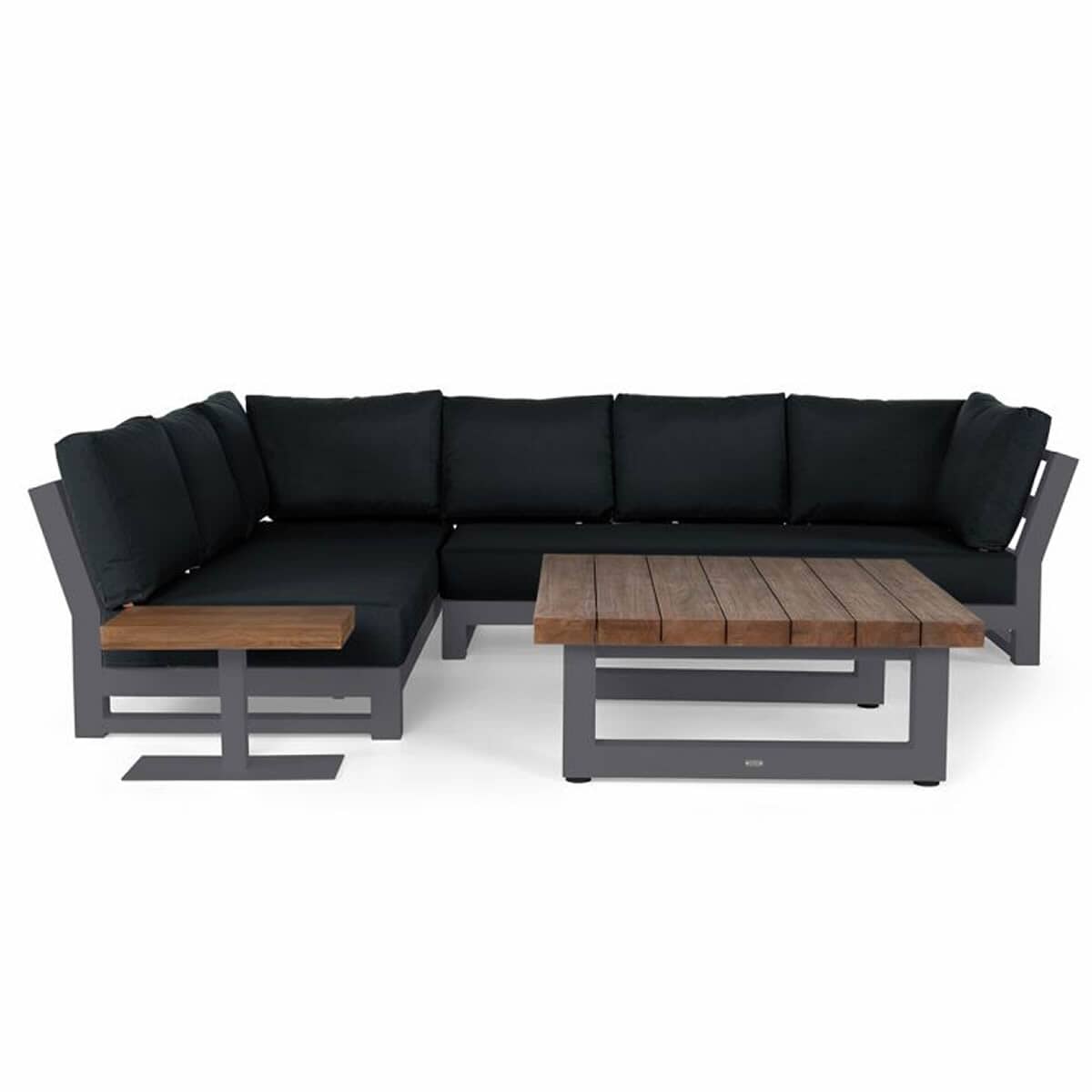 Life Nevada Lounge Small Corner Sofa Set with Coffee Table Soltex Lava Graphite
