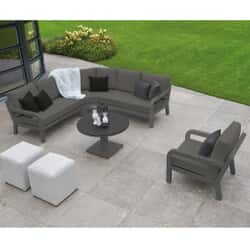 Life Timber Rounded Lounge Set Lava/Carbon