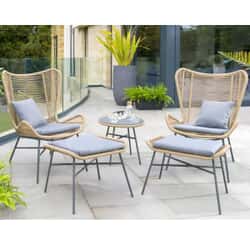 Kettler Menos Lyon Duo Set Beige Rope with Grey Frame
