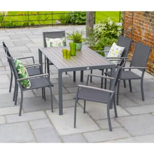 LG Outdoor Milano 6 Seat Set with Sling Armchairs