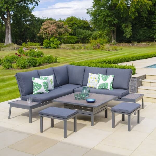 LG Outdoor Milano Deluxe Modular Corner Dining Set with Adjustable Table