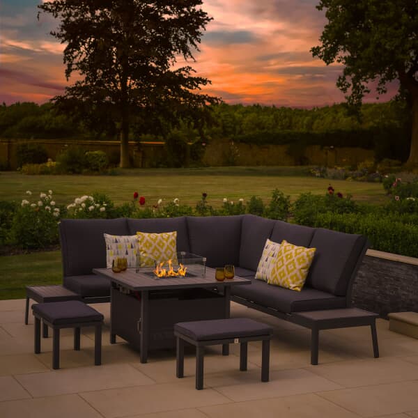 LG Outdoor Milano Deluxe Modular Firepit Set 105cm Table