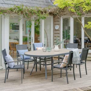 LG Outdoor Monza 6 Seat Set with Sling Armchairs