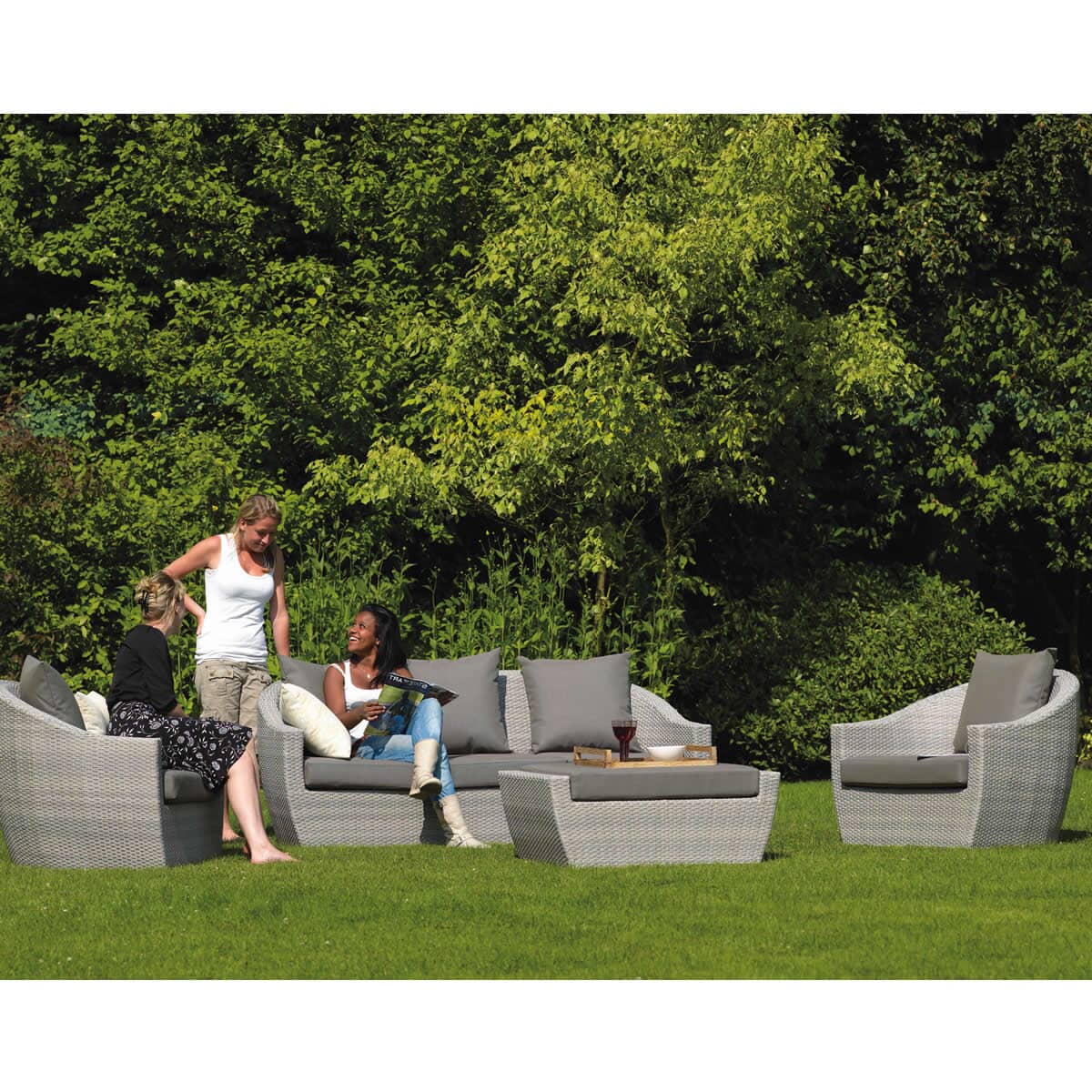 Norfolk Leisure LIFE Lounge Suite Grey (NL4015) Garden Furniture World