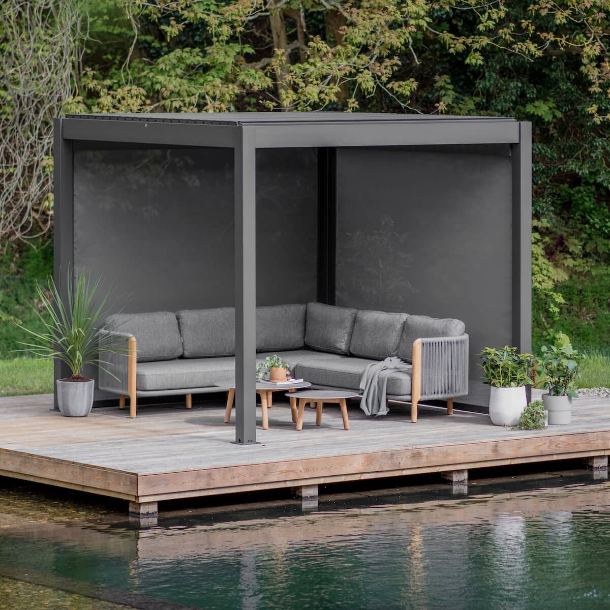 Bramblecrest Navona 3m x 3m Freestanding Aluminium Louvered Pergola