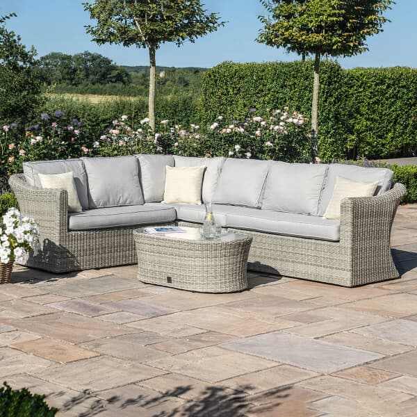 Maze Oxford Large Corner Sofa Set with Coffee Table Light Grey
