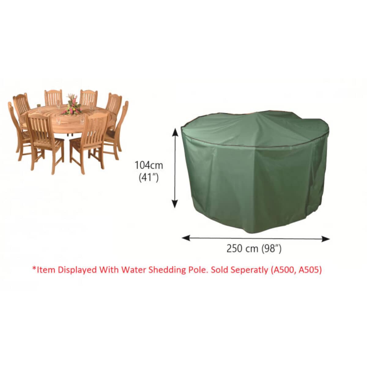 Bosmere Circular Patio Set Cover 8 Seat (P025) Garden Furniture World
