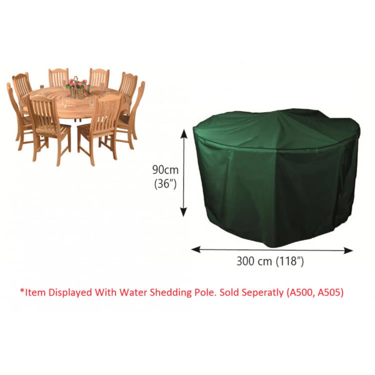 Bosmere Circular Patio Set Cover 8/10 Seat (P027) Garden Furniture