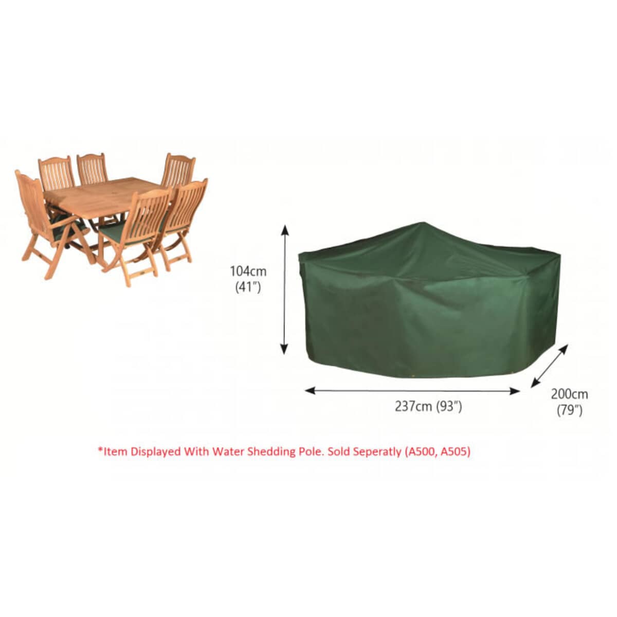 Bosmere Rectangular Patio Set Cover 6 Seat (P030) Garden Furniture World
