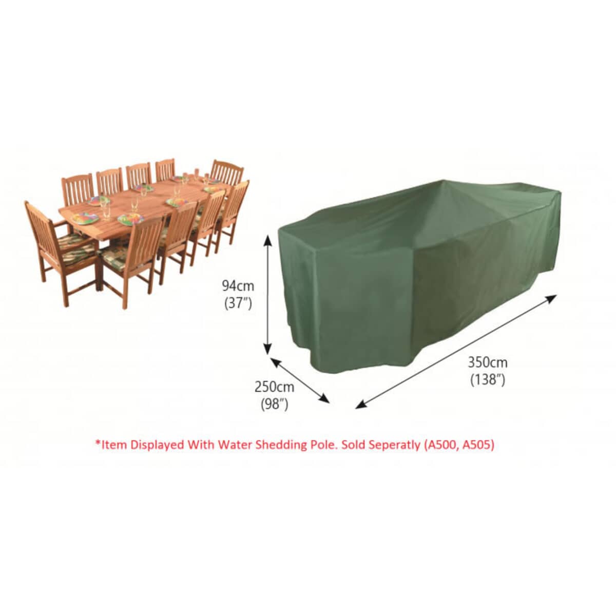 Bosmere Rectangular Patio Set Cover 10 Seat (P037) Garden Furniture